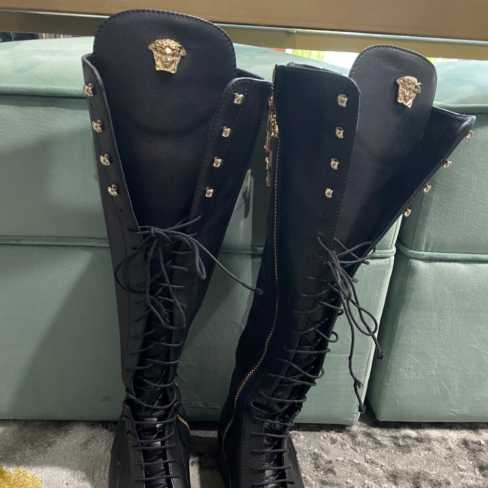 Versace combat boots